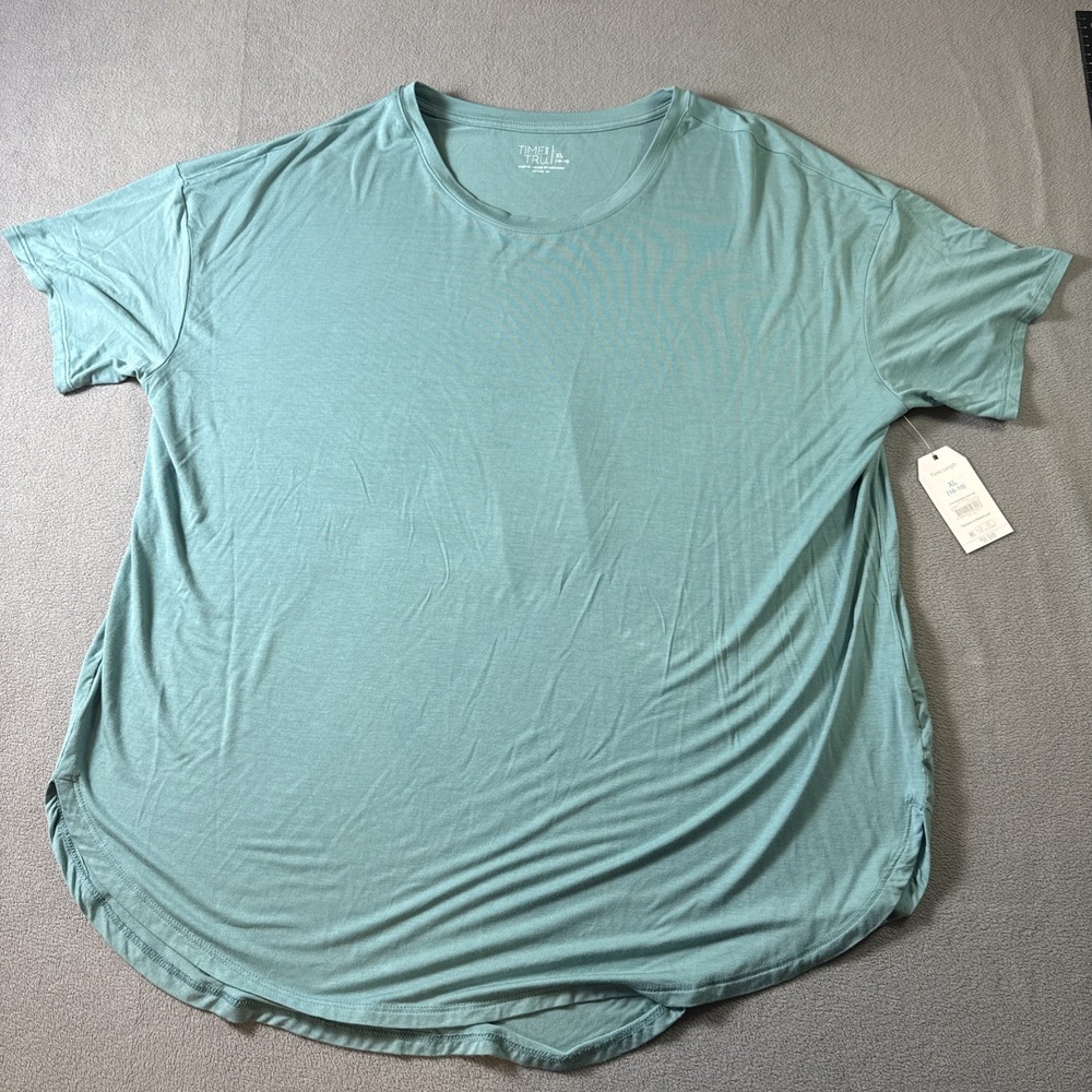 TIME AND TRU Woman Top Turquoise Sz XL